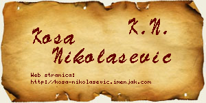 Kosa Nikolašević vizit kartica